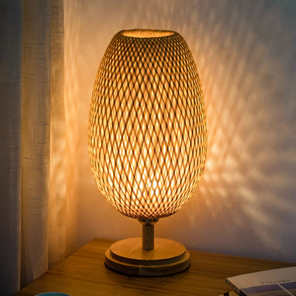 Rustic Elegance Rattan Lamp