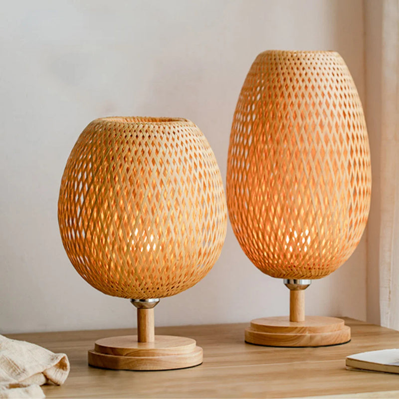 Rustic Elegance Rattan Lamp