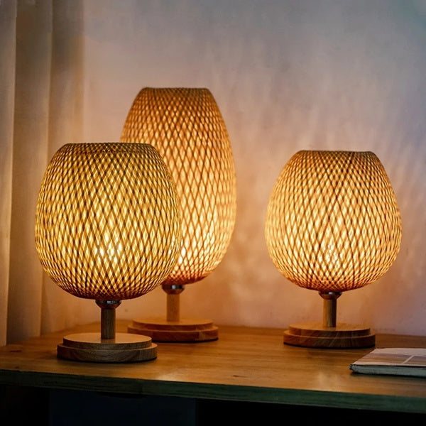 Rustic Elegance Rattan Lamp